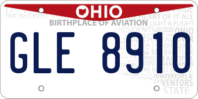OH license plate GLE8910
