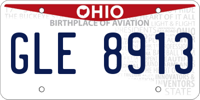 OH license plate GLE8913