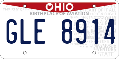 OH license plate GLE8914