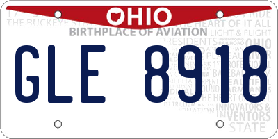 OH license plate GLE8918