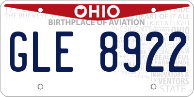 OH license plate GLE8922