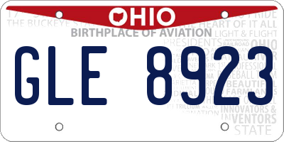 OH license plate GLE8923