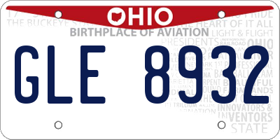 OH license plate GLE8932