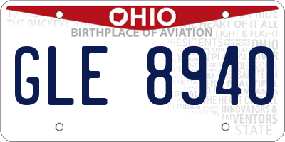 OH license plate GLE8940