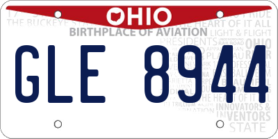 OH license plate GLE8944