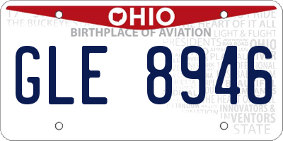 OH license plate GLE8946