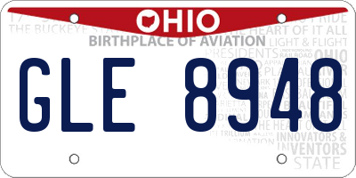 OH license plate GLE8948