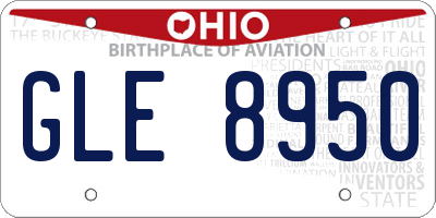 OH license plate GLE8950