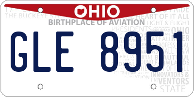 OH license plate GLE8951
