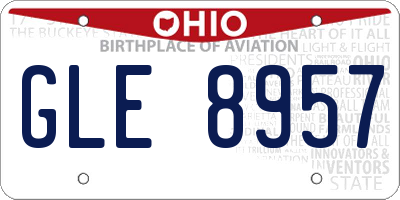 OH license plate GLE8957