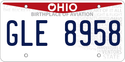 OH license plate GLE8958