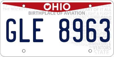OH license plate GLE8963