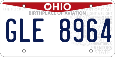 OH license plate GLE8964