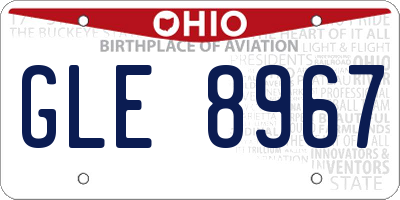 OH license plate GLE8967