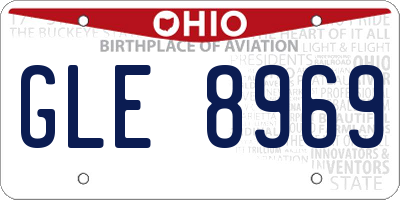 OH license plate GLE8969
