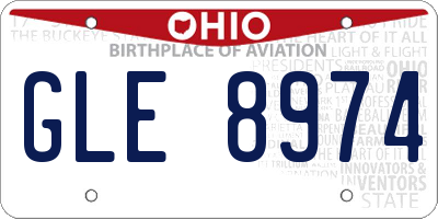 OH license plate GLE8974