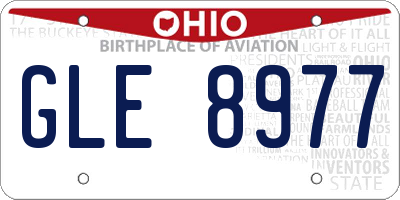 OH license plate GLE8977
