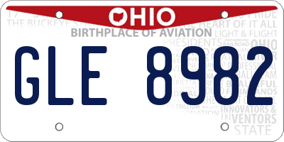 OH license plate GLE8982