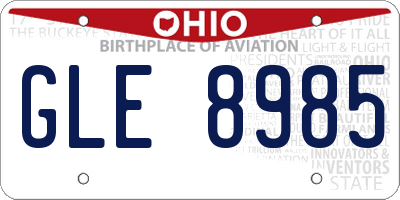 OH license plate GLE8985