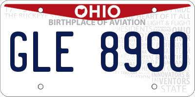 OH license plate GLE8990
