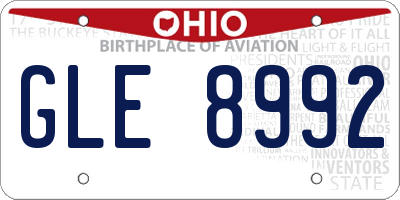 OH license plate GLE8992