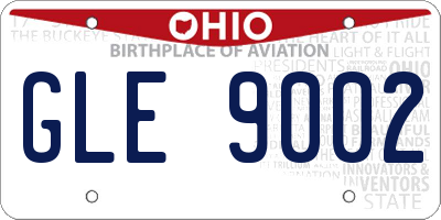 OH license plate GLE9002