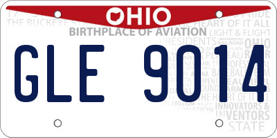 OH license plate GLE9014
