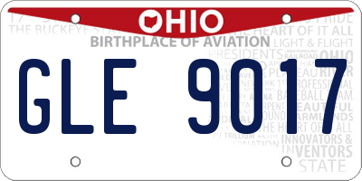 OH license plate GLE9017