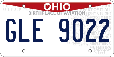 OH license plate GLE9022