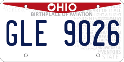 OH license plate GLE9026