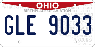 OH license plate GLE9033