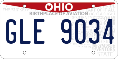 OH license plate GLE9034
