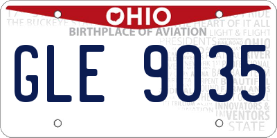 OH license plate GLE9035