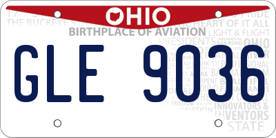 OH license plate GLE9036