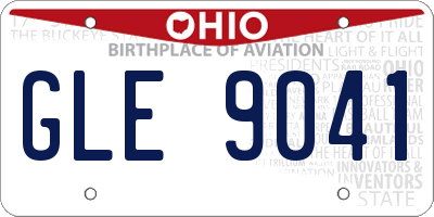 OH license plate GLE9041
