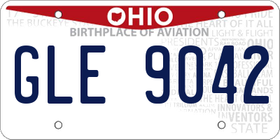 OH license plate GLE9042