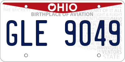OH license plate GLE9049