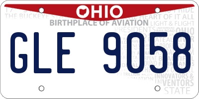 OH license plate GLE9058
