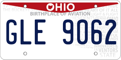 OH license plate GLE9062