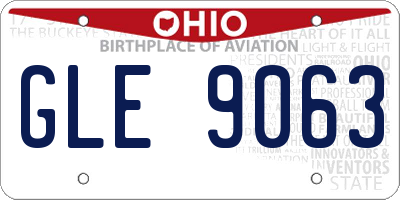 OH license plate GLE9063