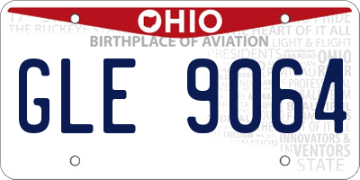 OH license plate GLE9064