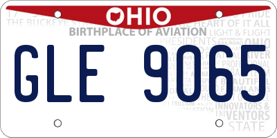 OH license plate GLE9065