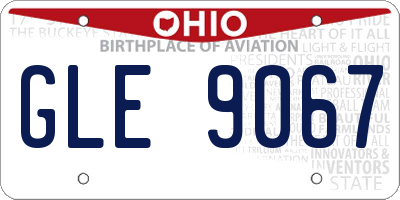 OH license plate GLE9067