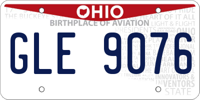 OH license plate GLE9076