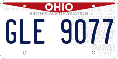 OH license plate GLE9077