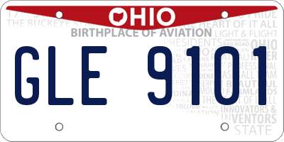 OH license plate GLE9101