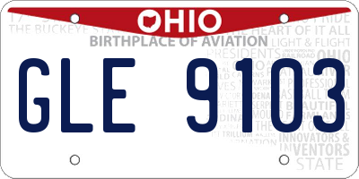 OH license plate GLE9103