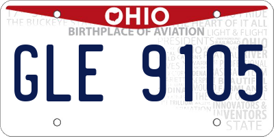 OH license plate GLE9105