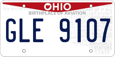 OH license plate GLE9107
