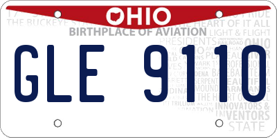 OH license plate GLE9110